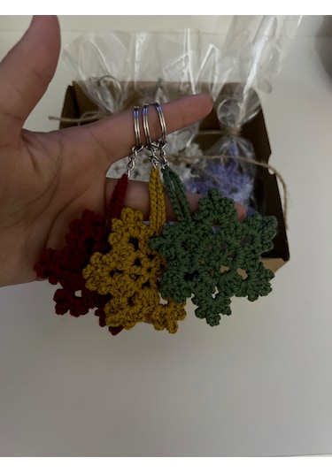 Amigurumi Kar Tanesi Örgü Anahtarlık 10'lu Paket