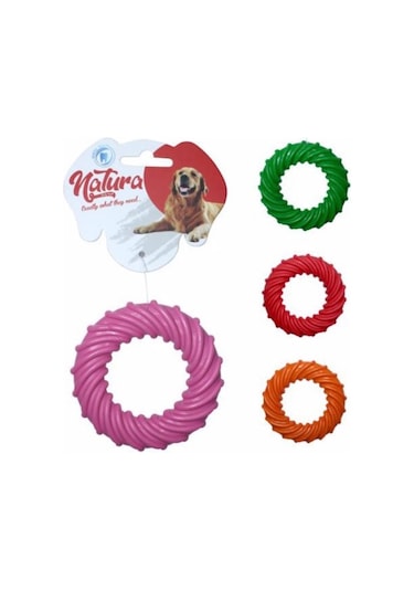 Natura 10 CM Plastik Halka Köpek Oyuncağı Çok Renkli