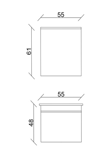 Sözcan Mobilya Yıldız Takım Asma Alt + Aynalı Üst + Lavabo Beyaz 55 CM