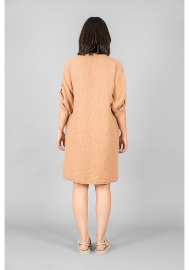 Asc Sun Midi Boy Elbise Camel