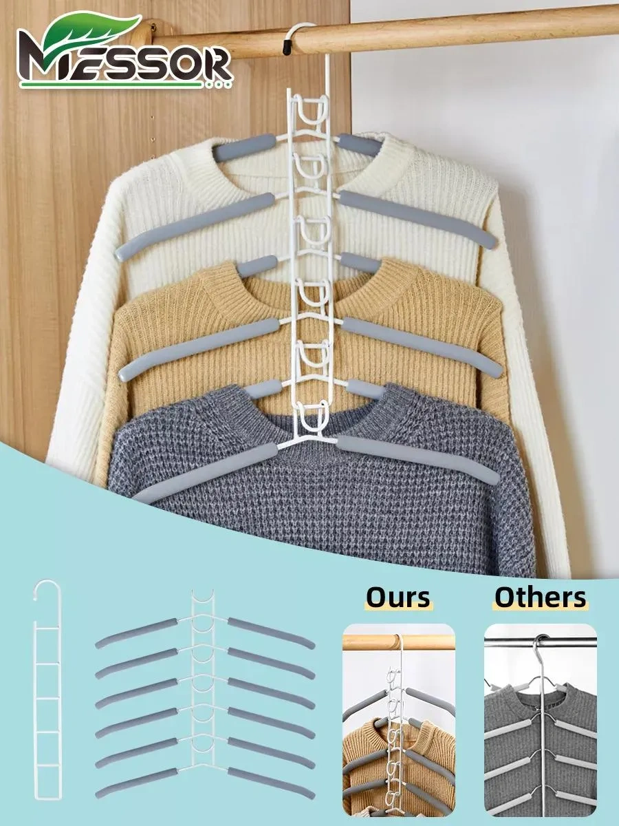 Messor 12'ye 1 Katlanabilir Çok Katmanlı Kıyafet Askısı 438874324 Beyaz