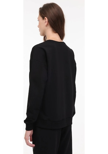 Lumberjack Anna Kadın Siyah Yuvarlak Yaka Sweatshirt Siyah