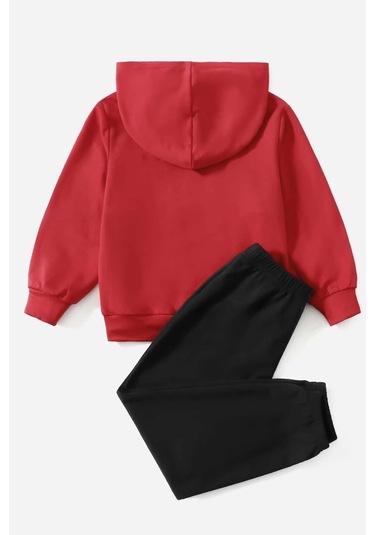 Çocuk Fine Baskılı Eşofman Takımı Kırmızı