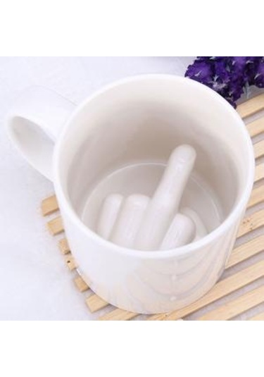 Yaratıcı Beyaz Orta Parmak Tarzı Yenilik Karıştırma Kahve Süt Fincan Komik Seramik Kupa Yeterince Kapasiteli Su Bardağı Kupalar Beyaz