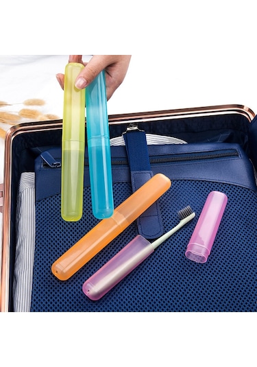Sones Taşınabilir Seyahat Diş Fırçası Tutucu Kılıf Tüp Mini Açık Hava Yürüyüş Nefes Alabilir Diş Fırçası Kutusu Rastgele Renk