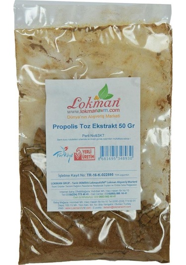 Doğal Saf Propolis Ekstraktı Tozu 50 G Katkısız Extract Paket