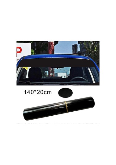 Siyah Araba Ön Cam Güneşlik Çıkartması Yapışkanlı Şerit Film 140x20cm