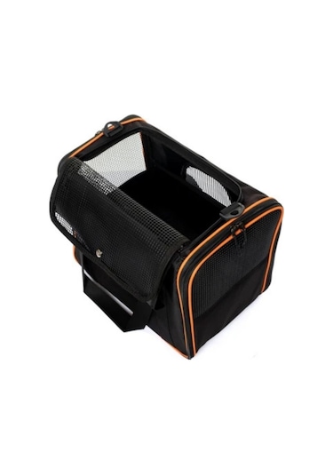 Brave Paws Sp Kedi Köpek Taşıma Çantası Kare Model Yırtılmaz Plastik Fileli Siyah