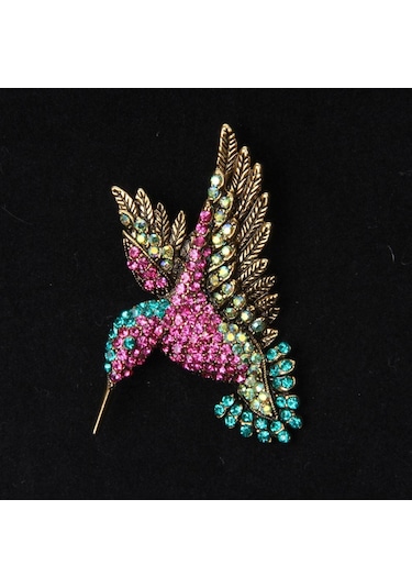 Suntek Vintage Diamante Güzel Hummingbird Hayvan Broş Pin Giyim