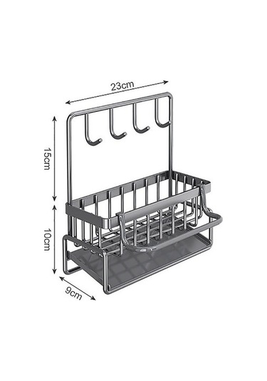 Dancemonkey Lichen Mutfak Duvara Monte Edilebilir Çok Fonksiyonlu Raf, Gri Lo Gri