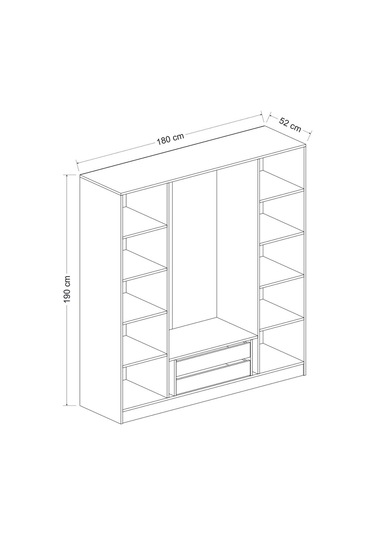 Minar Kale 180cm Giyinme Dolabı Antrasit - 210cm