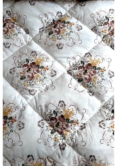 Alla Turca Çift Kişilik 4 Yastık Kılıflı Lastikli Çarşaflı Çift Taraflı Desenli Uyku Seti-kanaviçe Sütlü Kahve Sütlü Kahve