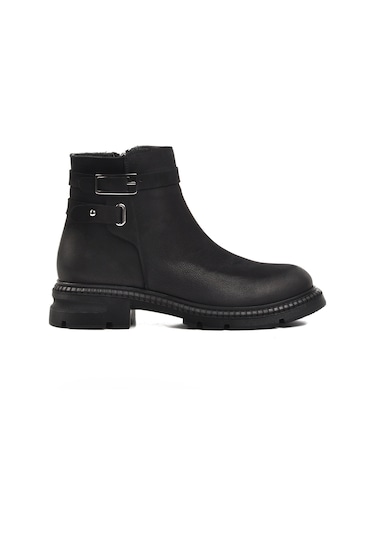 Venüs 24410050k Siyah Nubuk İçi Polarlı Hakiki Deri Kadın Bot 001