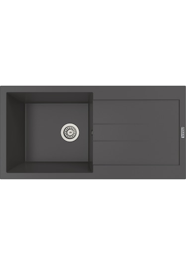 Polex Cristalüx Granit Evye P-X1 Antrasit Tezgah Altı Ve Tezgah Üstü Mutfak Evyesi 98x49.5 CM