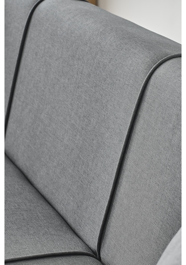 Flavia 3'lü Kanepe Salon, Oturma Odası Yataklı Bazalı Krem Koyu Gri