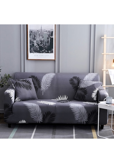 Mufunye Renkli Poliester Koltuk Kılıfı - Tek, Çift, Üçlü Ve Dörtlü Boyut Seçenekleri Koyu Gri & Siyah