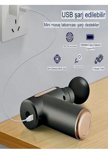 Am0g6 4 Yedek Kafa 6 Kademe Elektrikli Kas Masajı Vurmalı Masaj A Siyah