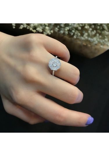 Stela Çiçek Baget Gümüş Yüzük