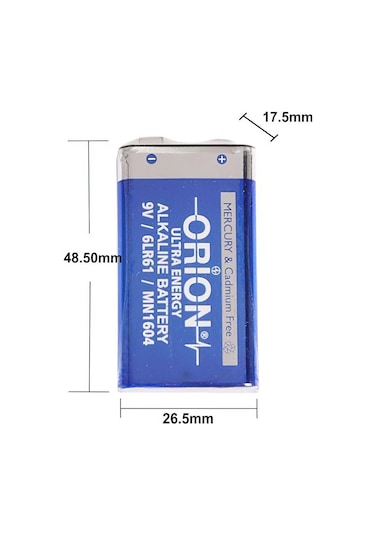 Orion 6LR61/MN1604 Shrink 9V Pil