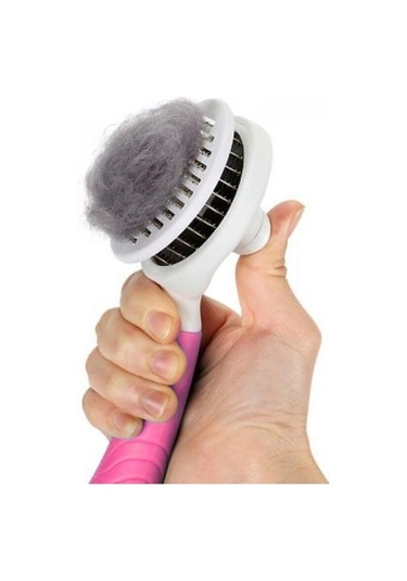 Pet Tarak Kedi Fırçası Saç İlk Köpek Saç Fırçası Pet Kendinden Temizleme İğne Tarak Pembe