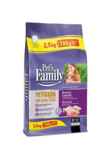 Pet's Family Gurme Yetişkin Kedi Maması 2500 G + 700 G