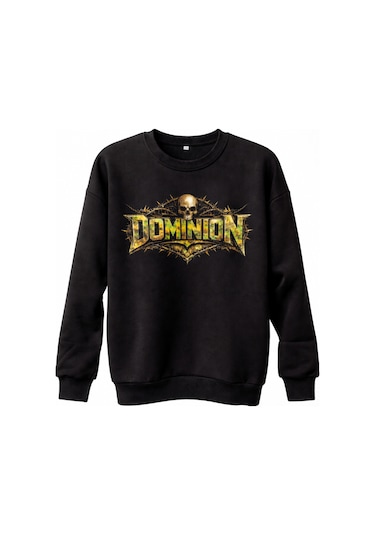 Dark Line Domınıon %100 Pamuk Unisex Siyah Oversize Sweatshirt Siyah