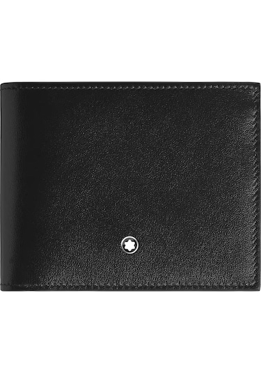 221320 Montblanc Meisterstück 6 Cc Siyah / Mavi Deri Cüzdan