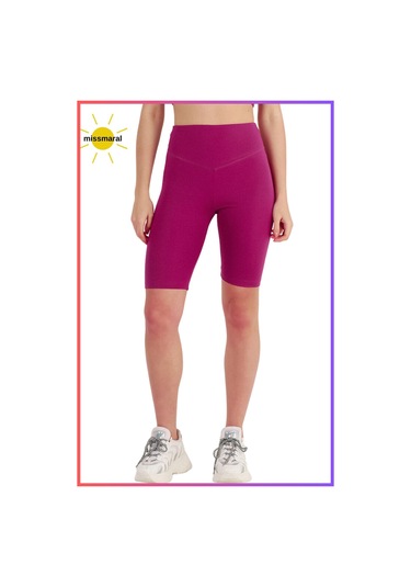 Kadın Yüksek Bel Toparlayıcı Kısa Spor Tayt Biker Şort Basics Casual & Comfort Mürdüm 1070 MÜRDÜM