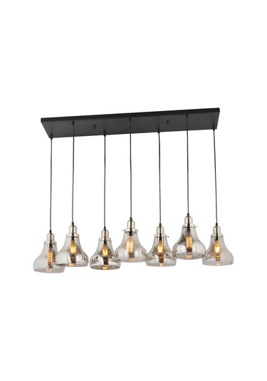 Lampaluce Cono Modern Sarkıt Salon Avizesi 7'Li Krom 80X70Cm