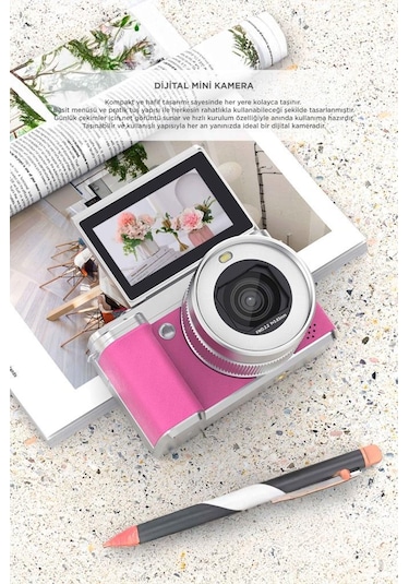 Torima CMR45 Dijital Mini Fotoğraf Video Kamera Pembe