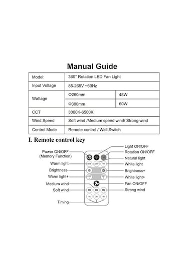 Işıklı Kısılabilir Tavan Vantilatörü E27 Led Avize Uzaktan Kumandalı 360 Derece Döndürme Beyaz