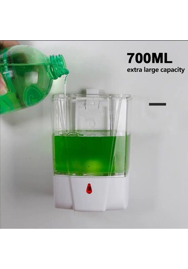 Yifomall Duvar Tipi Otomatik Enjeksiyon Sabun Dispenseri 700ml - Dokunmadan Kullanim, Büyük Kapasite, Transparent Gösterge, Pil Gerektirmez Beyaz