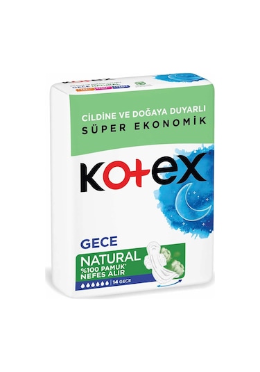 Kotex Natural Gece Hijyenik Ped 14'lü