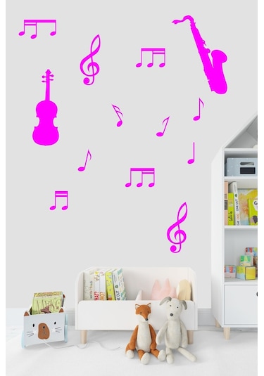 Müzik Ve Notalar Dekortaif Duvar Sticker