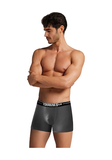Yohannes Club, Erkek Özel Bölmeli Pamuklu Boxer, Renk Seçenekli, 3'lü Paket, 3 Adet Antrasit Antrasit - Koyu Gri