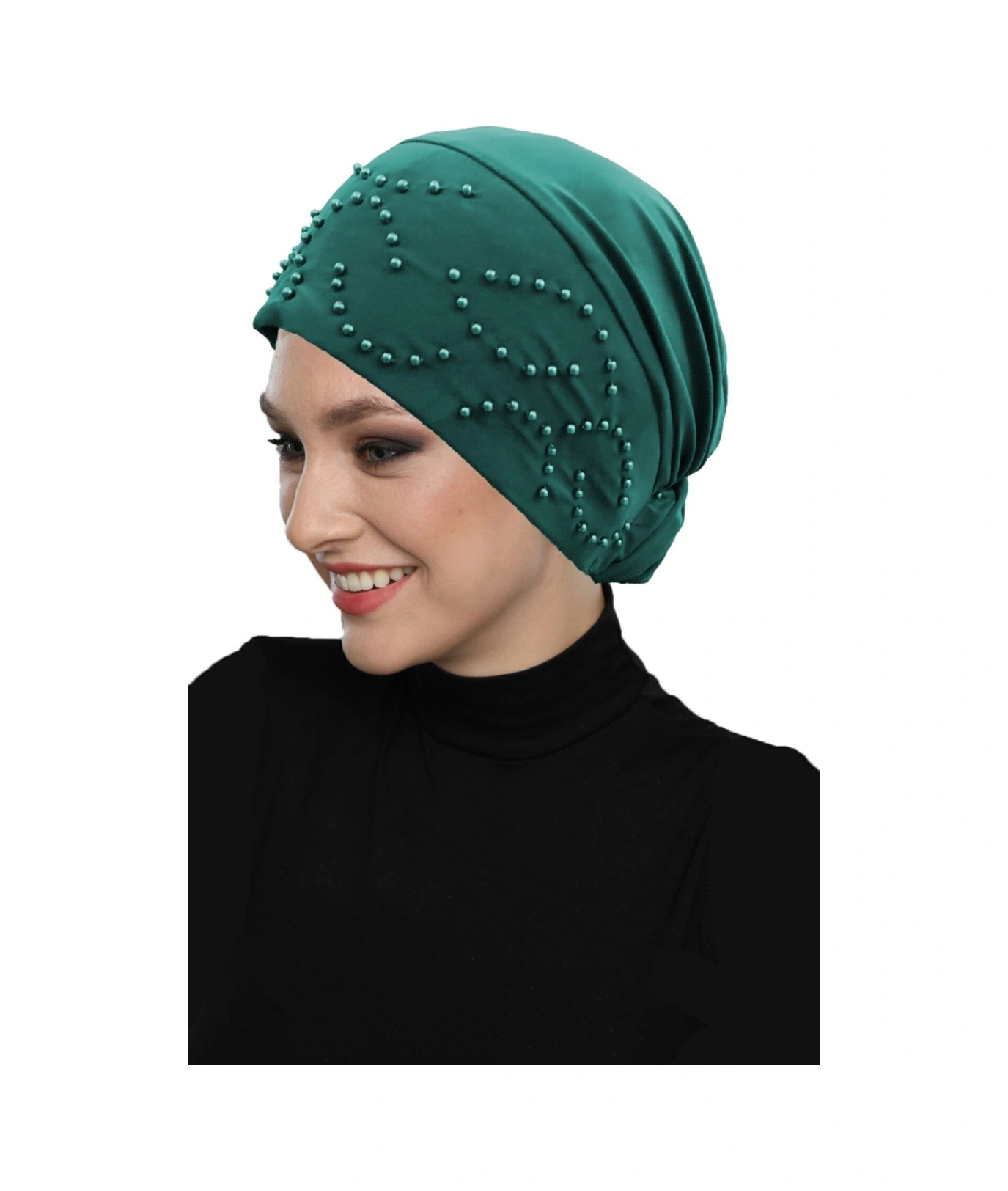 Topuzlu Hürrem Rengi Hazır Türban Tesettür Bone Hürrem