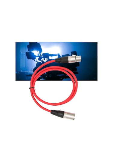 Mikrofon Kablosu 3 M - Xlr Erkek Xlr Dişi Kımızı