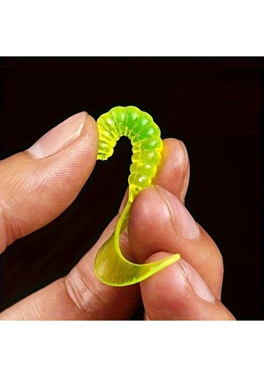 Fochsia 100 Adet 2.36 İnç Rastgele Renk Yüksek Kalite Pvc Yumuşak Solucan Yem Kuyruklu Balık Olta