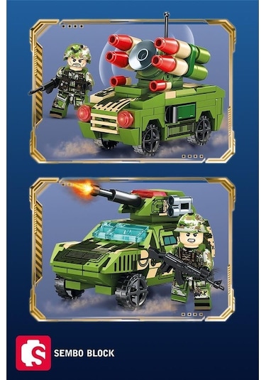 Sembo Block Iron Blood 4'ü 1 Arada Savaş Araçları 506 Parça Yapı Blokları  İle Uyumlu 1316-1319
