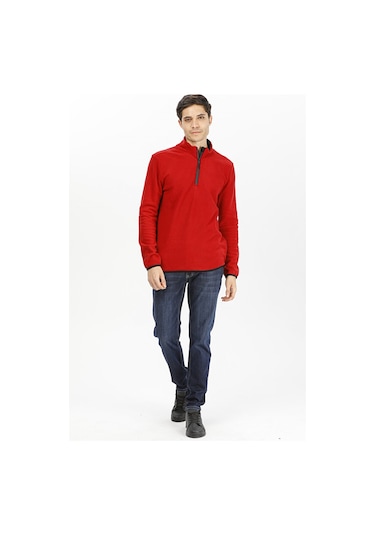 Exuma Yarım Fermuarlı Polar 2312001 - Kırmızı