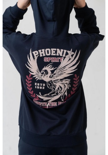 Erkek Çocuk Phoenix Sprit Baskılı Alt Üst Eşofman Takımı Ak7870 Lacivert