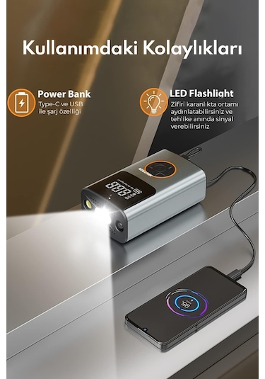 Neutron Taşınabilir Şarjlı Kompresör Lastik Hava Pompası