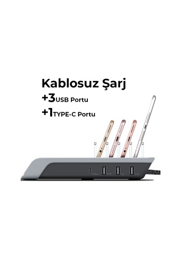 Ally Multiport 10w Wireless Kablosuz Şarj Cihazı Organizer Stand- 5775