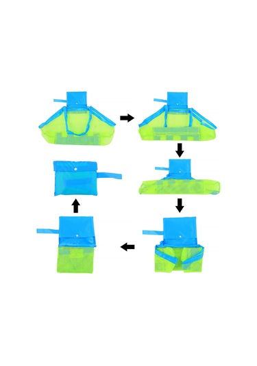 Ruicoo Çocuk Plaj Çantası - Kum Ve Su Geçirmez Hızlı Toplama Torbası 45x30x45cm Yeşil