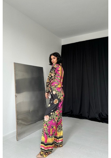Sensuelle Desenli Gömlek Ve Desenli Pantolon Takım Çok Renkli