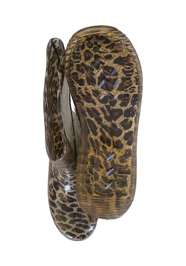Bahçe Ve Yağmur Çiçekli Kadın Çizmesi 36-40 Leopar Leopar