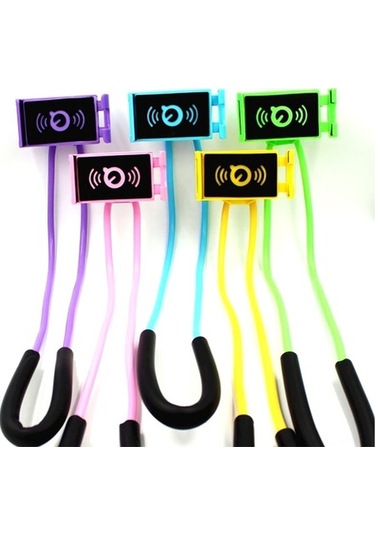 Sandwich Esnek Bükülebilir Boylu Plastik Telefon Tutucu, 360 Döner, Dikey-yatay Kaldırma, Elini Serbest Bırakır, Beyaz Ev/ofis