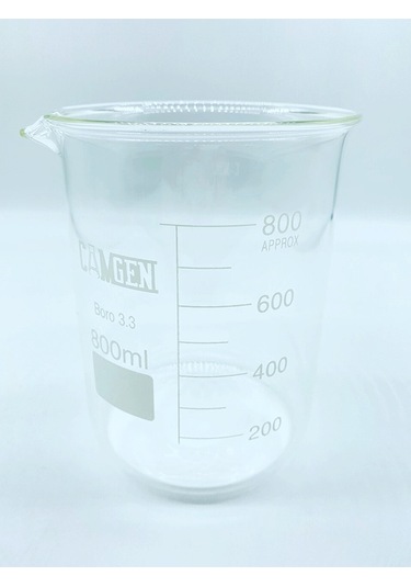 Camgen Dereceli Borosilikat Cam Beher 800 ML 1 Adet