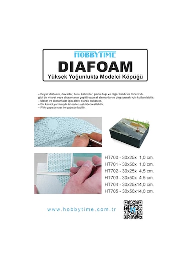 Diafoam 30x50x14 Cm. Yüksek Yoğunlukta Modelci Köpüğü-35946