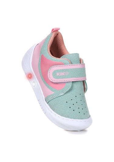 Kiko Kids Kugan Cırtlı Işıklı Kız Bebek Yürüyüş Spor Ayakkabı Su Yeşili - Pembe Su Yeşili - Pembe